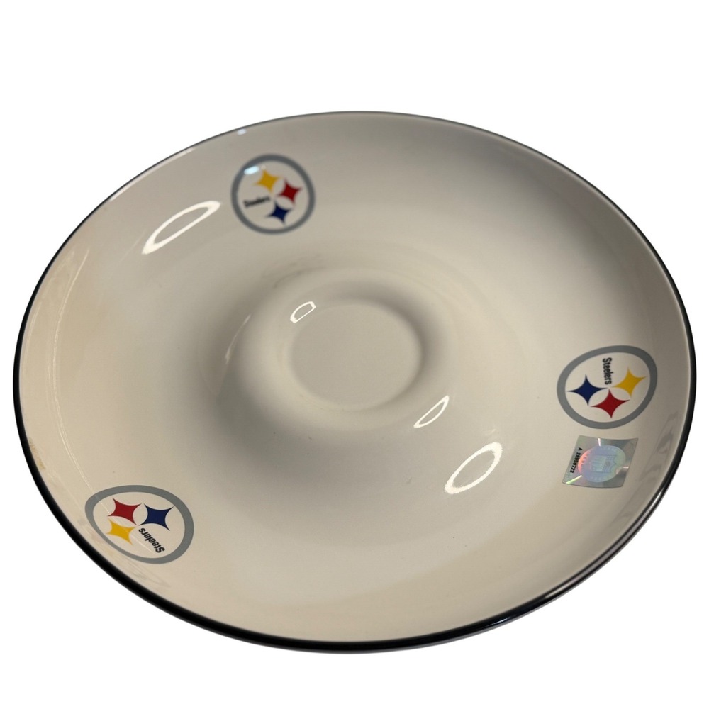Pfaltzgraff Pittsburgh Steelers Serving Bowl White NFL Football Sports Fan Decor